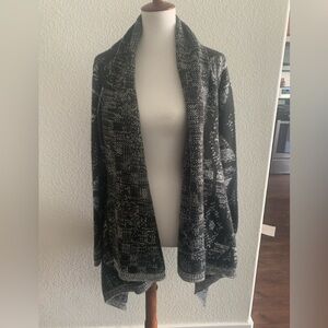 Rip Curl Black and Gray Cardigan Sweater with Open Front